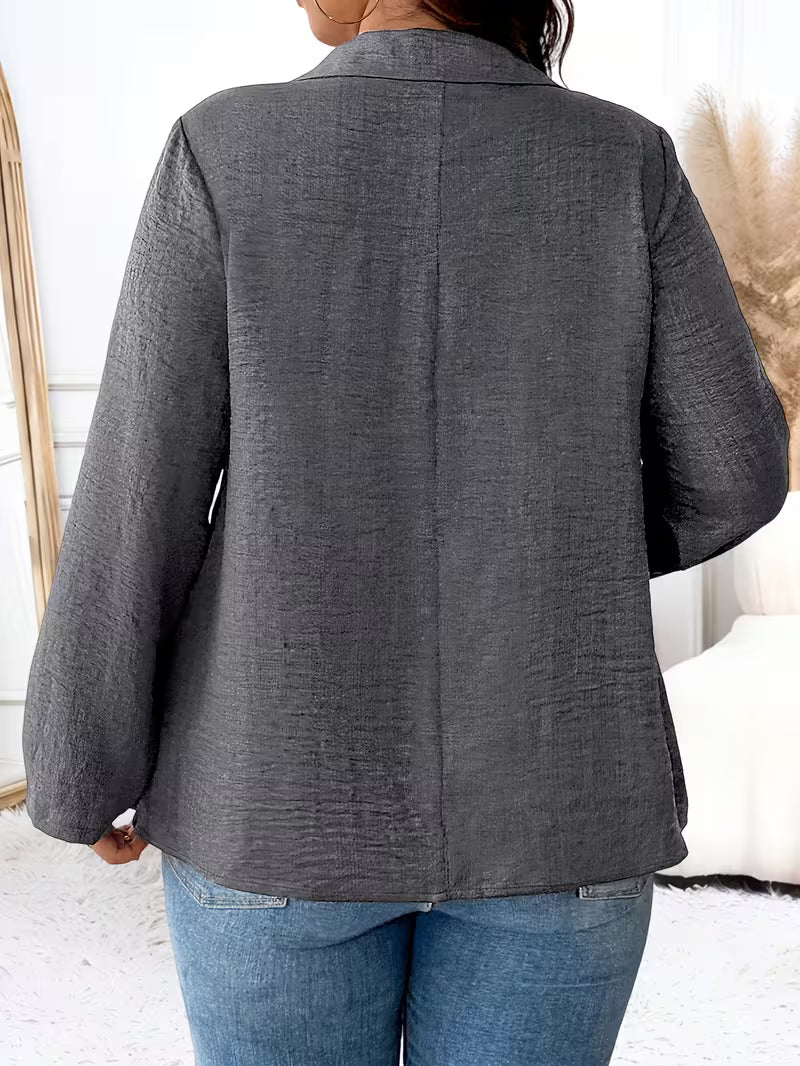 Noyelle | Long Sleeve Collared Pleated Blouse