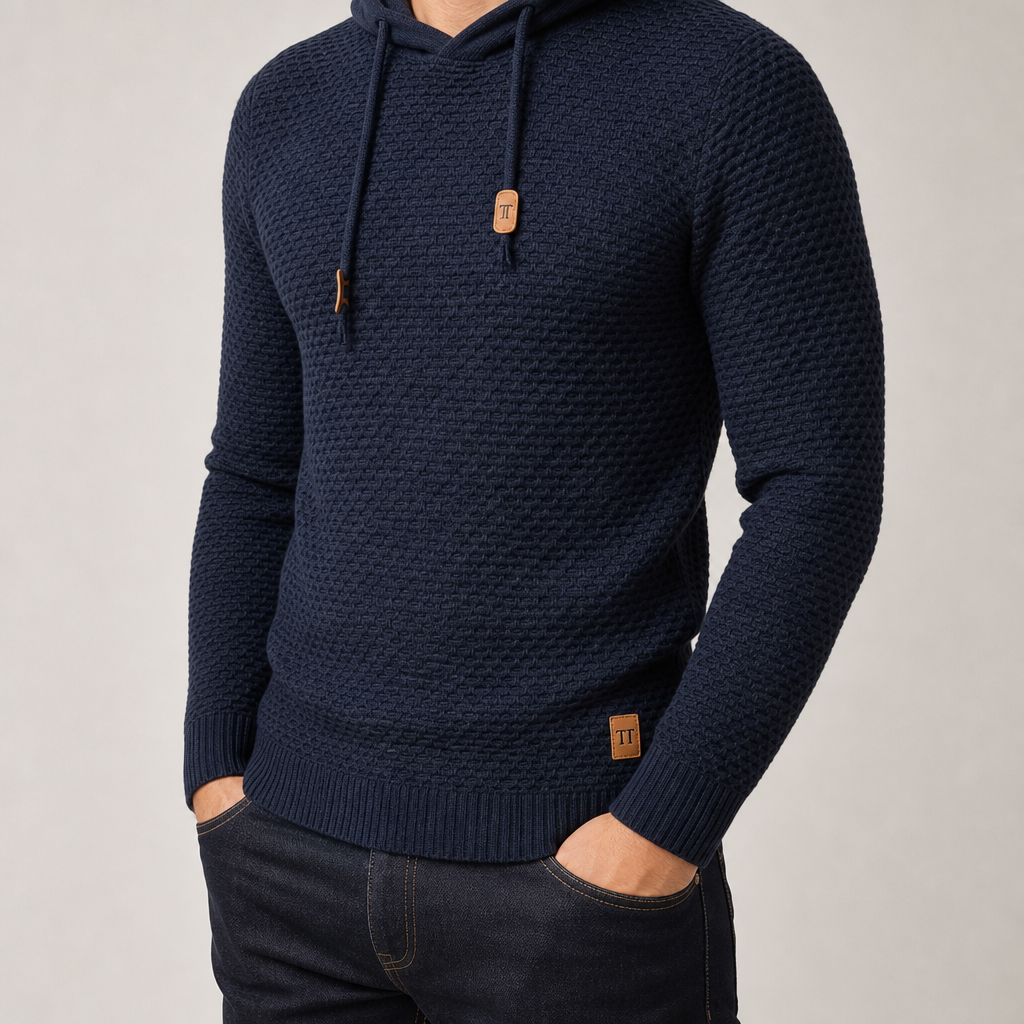 Johannes | Hoodie with Textured Knit and Drawstring