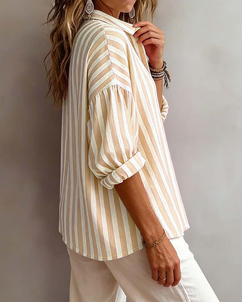 Jessy | Striped Relaxed Collar Blouse