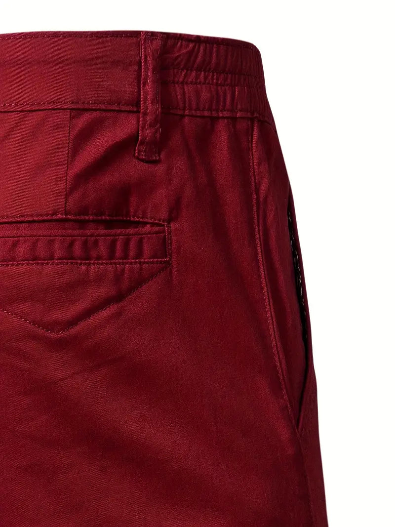 Baird - Casual Elastic Waist Pocket Shorts