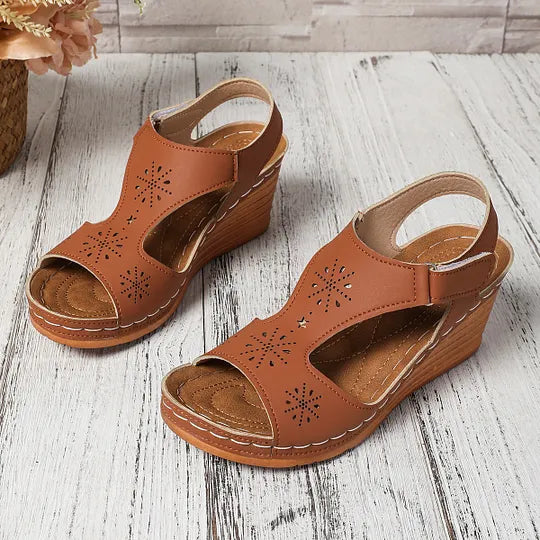 Setia | Wedge Sandals Cut Out Slingback Design