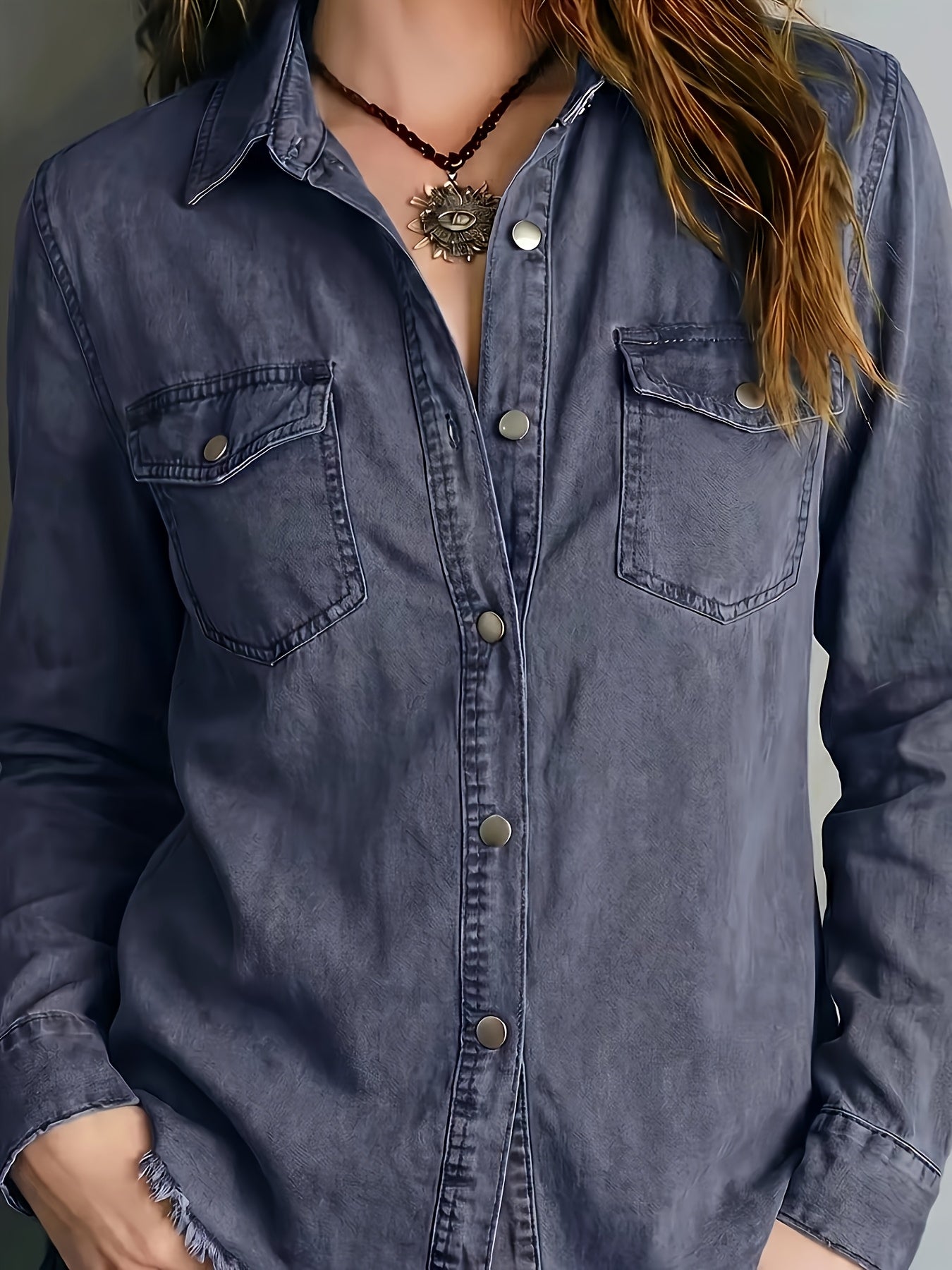 Blazka | Long Sleeve Button Front Shirt with Pockets