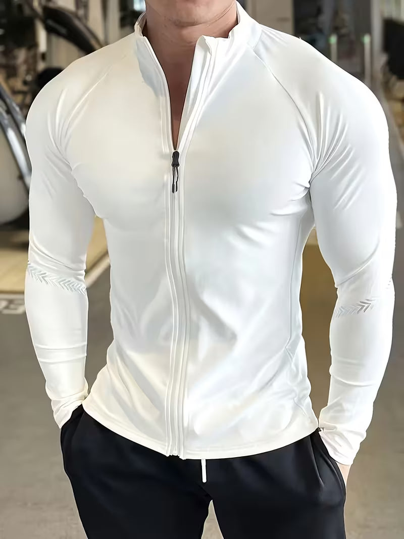 Astralbeam | Long Sleeve Sports Jacket in White