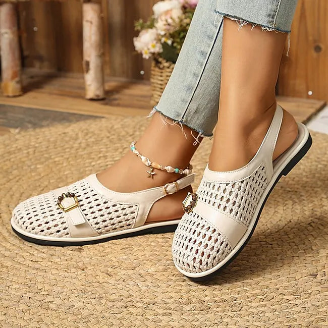 Ghie | Woven Closed Toe Slingback Sandals