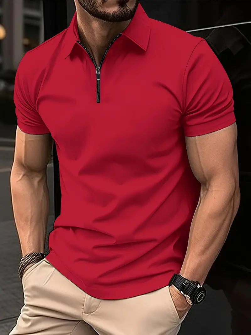 Ilan | Zip Neck Short Sleeve Polo