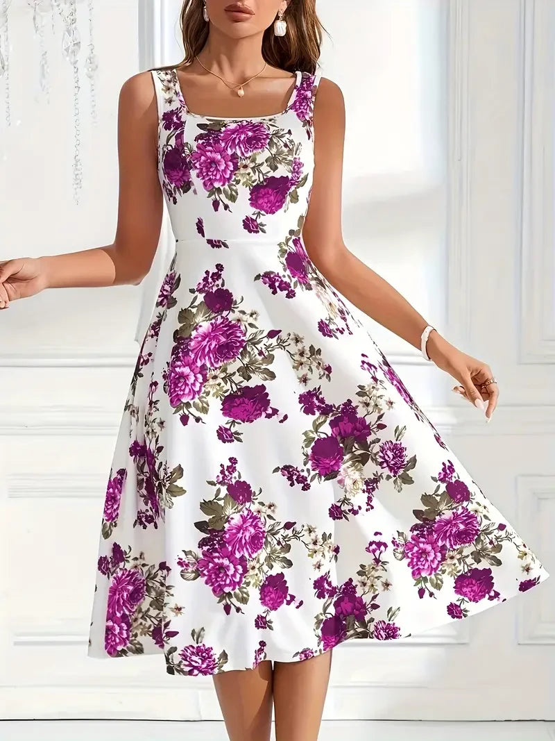 Nikolina | Floral Sleeveless A-Line Dress