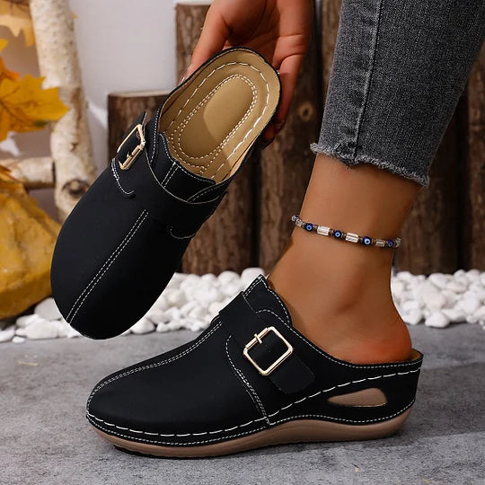 Latina - Buckle Strap Mule Shoes