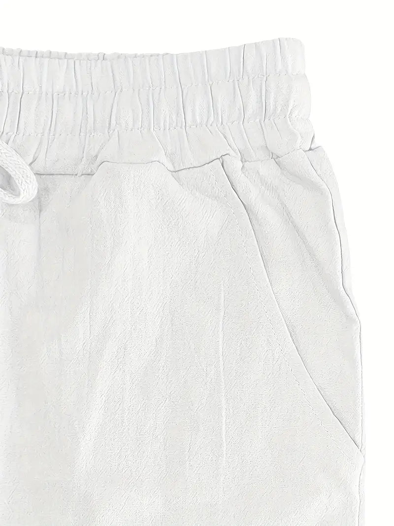 Babaev | Drawstring Wide Leg Linen-Style Trousers