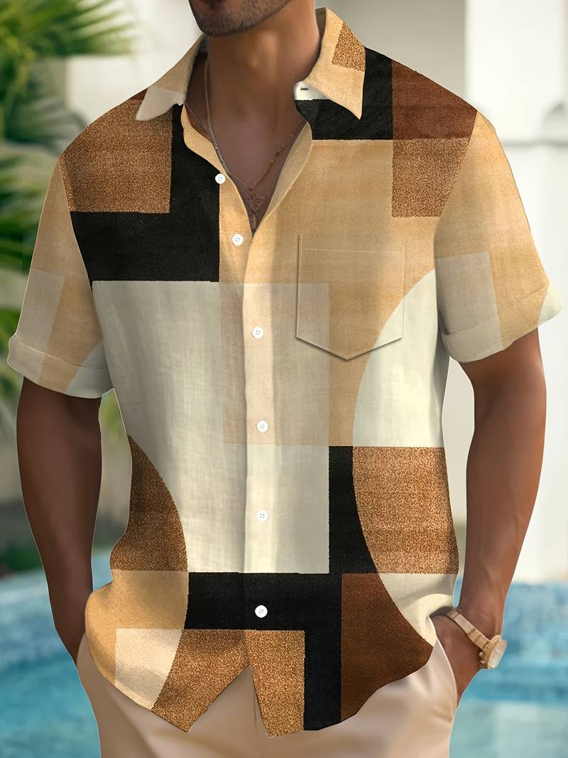 Boucher | Geometric Print Short Sleeve Shirt