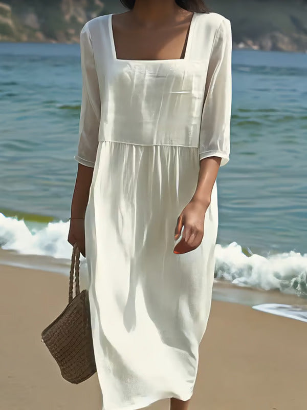 Odonnell - Square Neck Midaxi Sleeve Dress