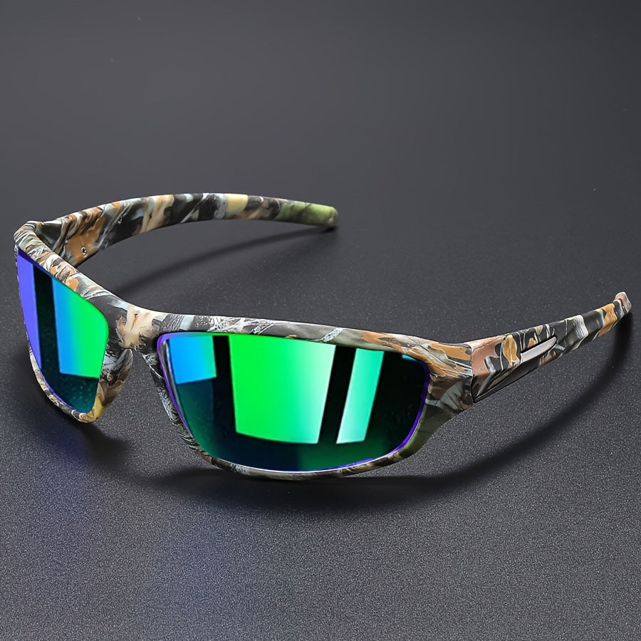 Nexoray | Wraparound Mirrored Sports Sunglasses Patterned Frame