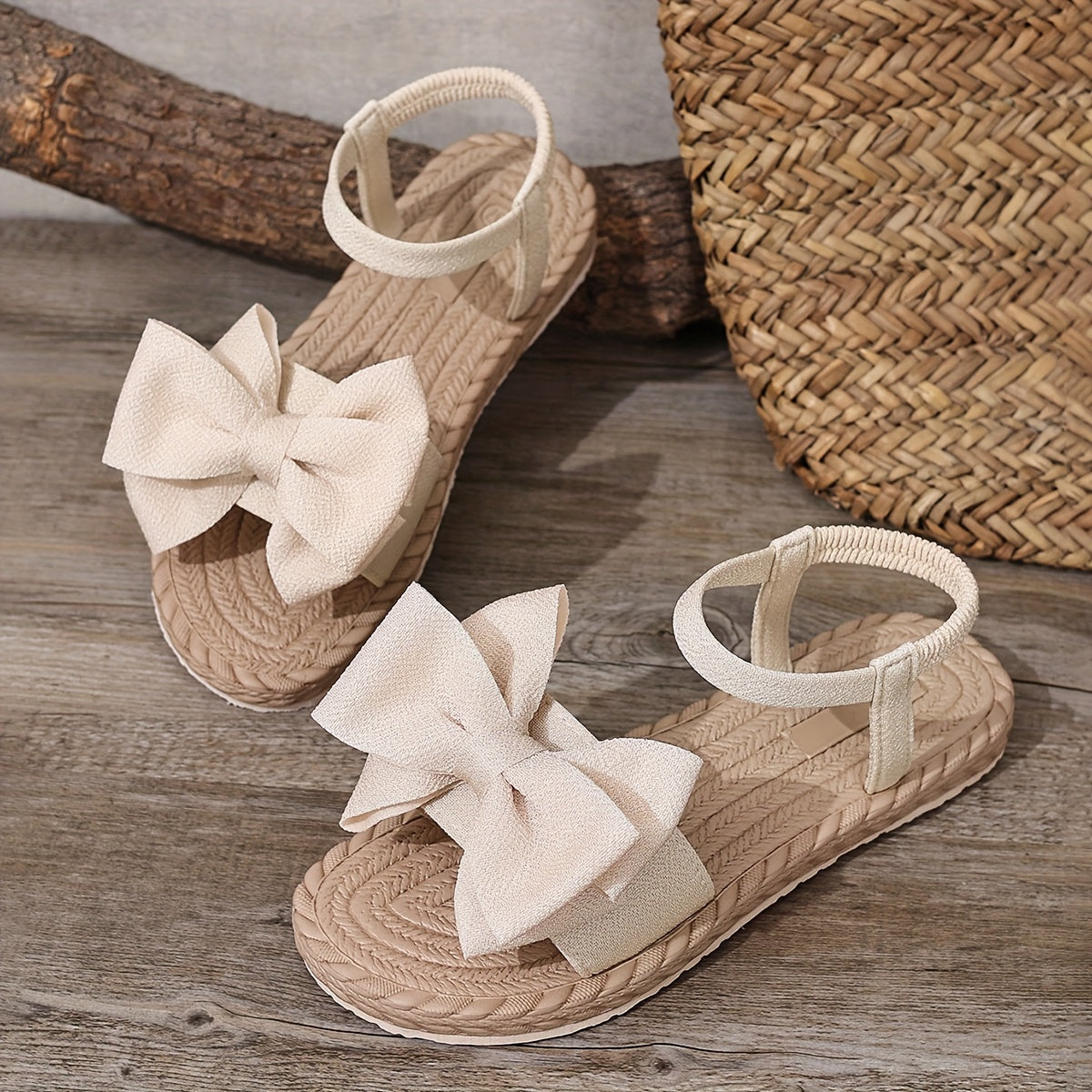 Michela | Bow Strap Flat Open Toe Sandals