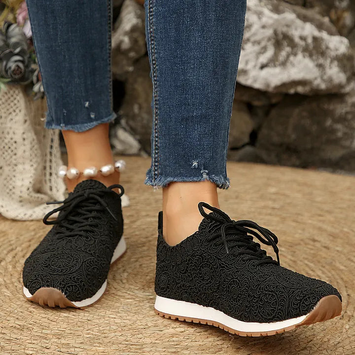 Susannah | Crochet Lace Up Casual Trainers