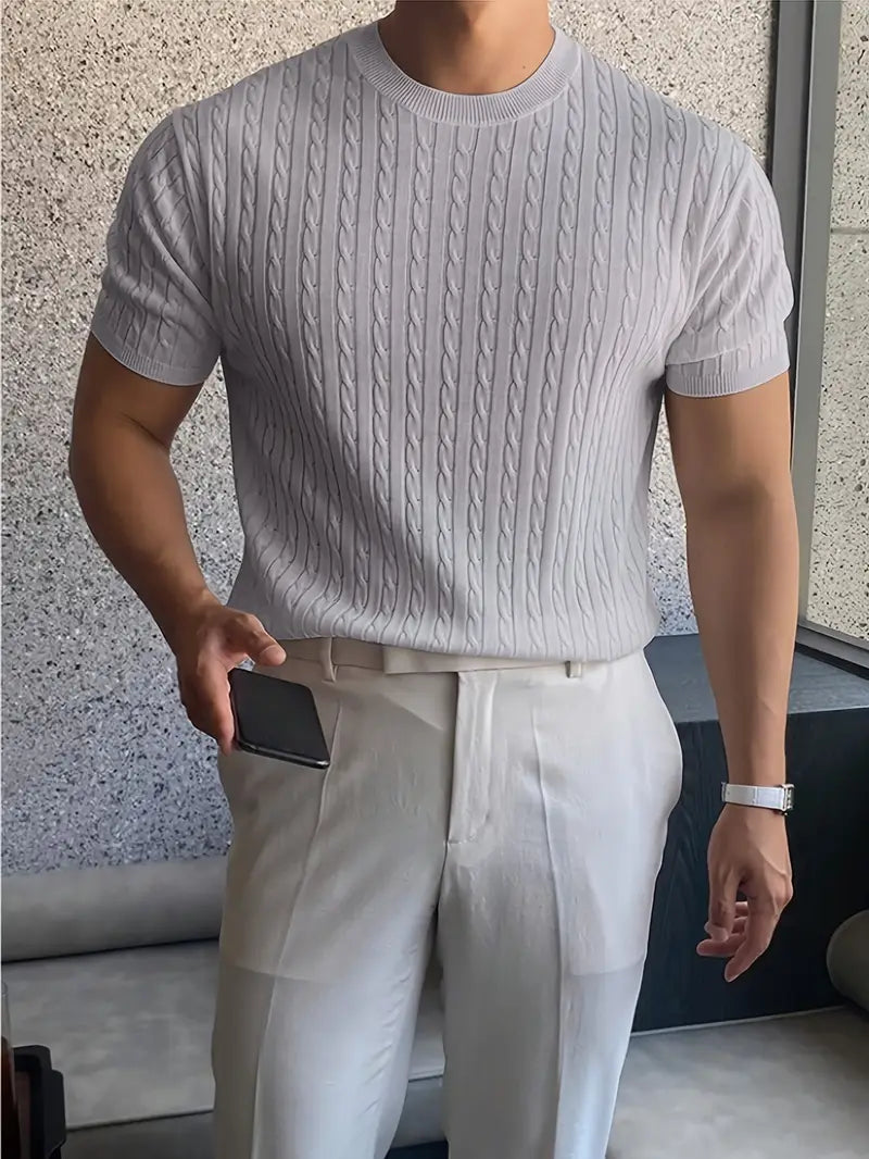 Kiril - Cable Knit Short Sleeve Jumper