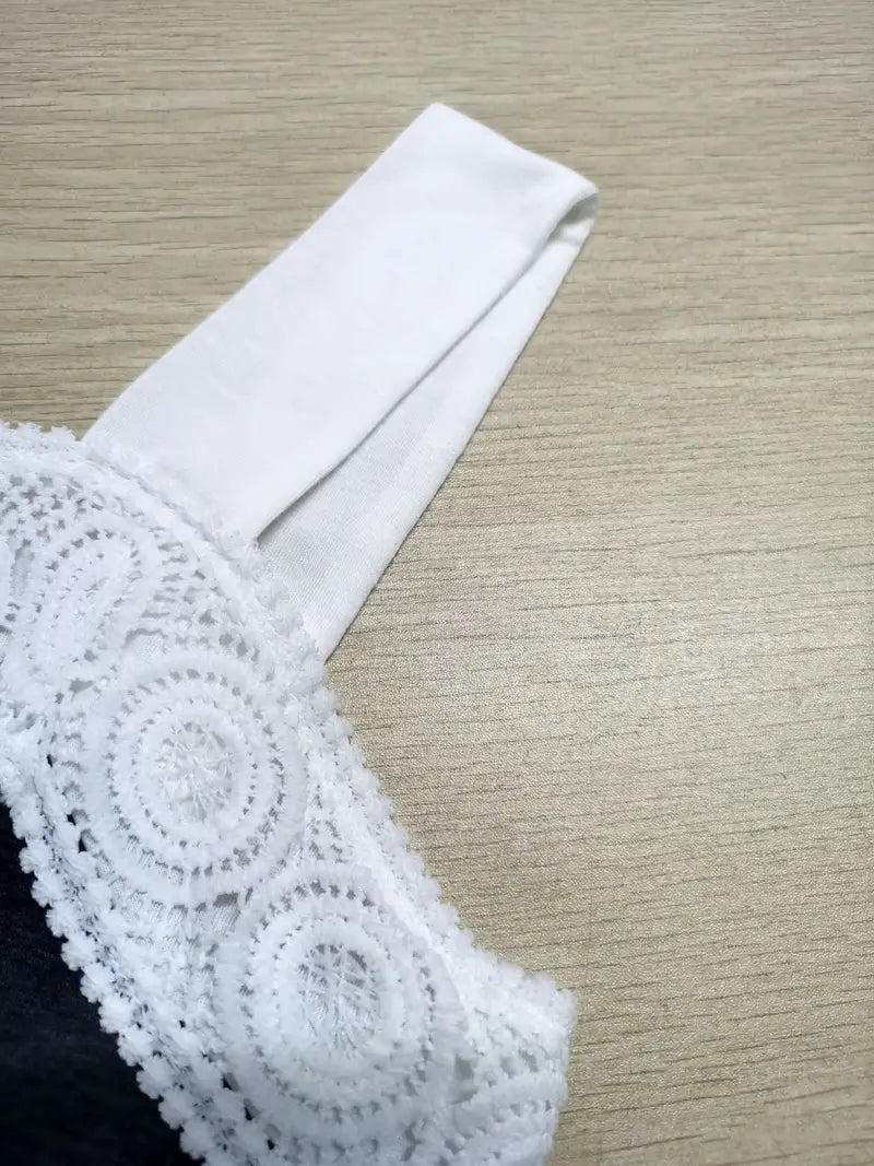 Malinda | Sleeveless Button Front Lace Trim Top