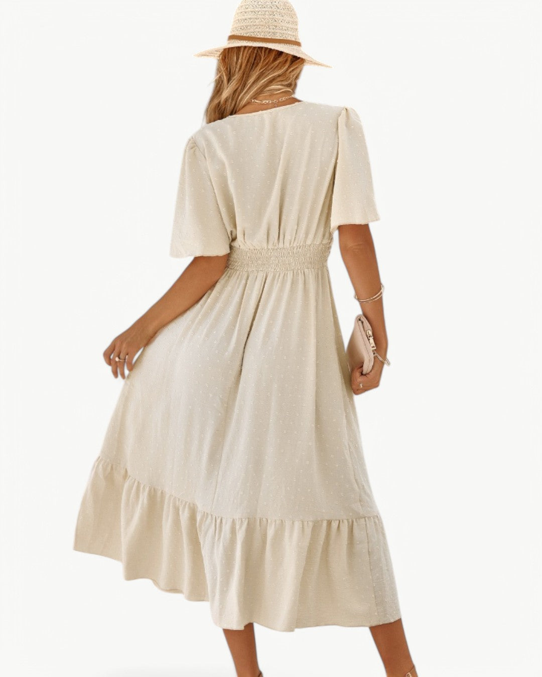 Rameena | Midi Dress V-Neck Short Sleeve