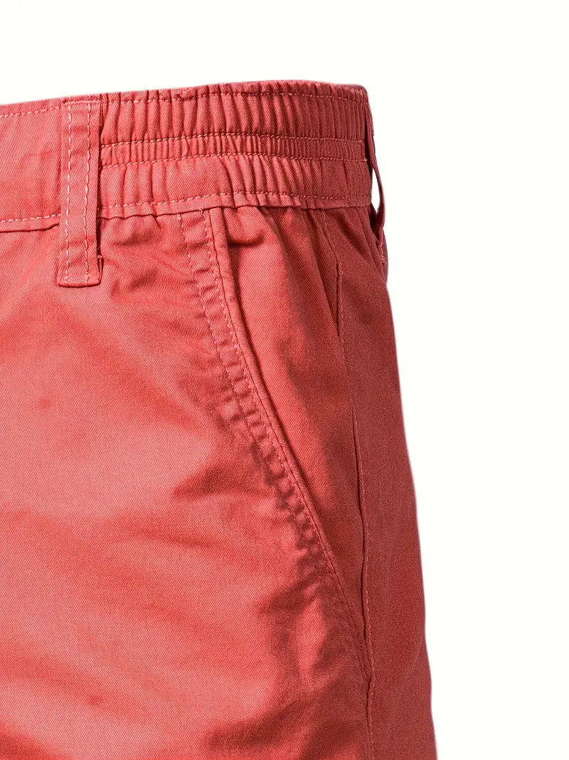 Baird - Casual Elastic Waist Pocket Shorts