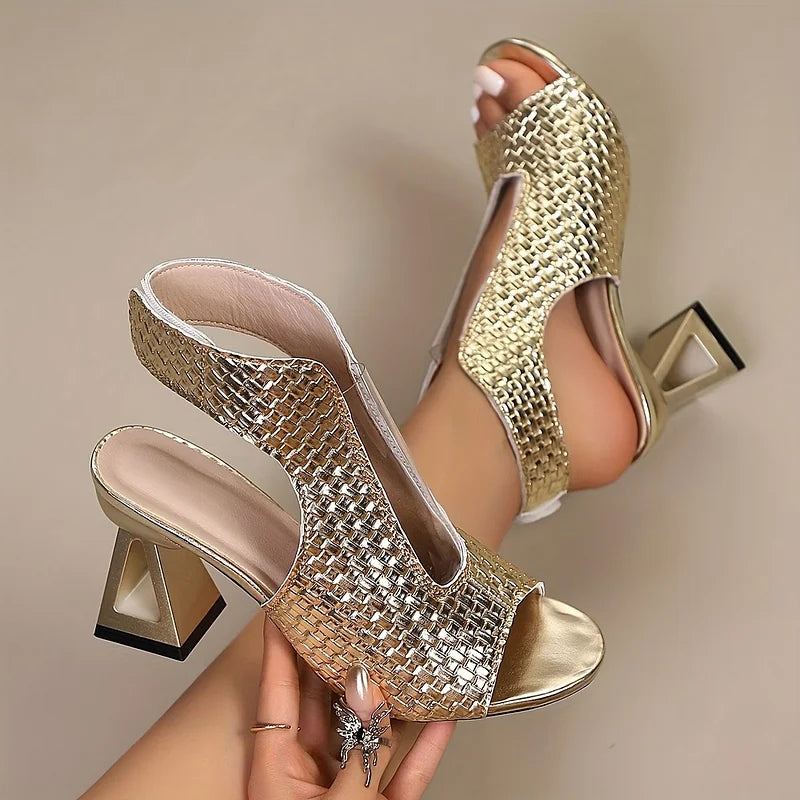 Dunnia - Toe Slingback Block Heel Sandals
