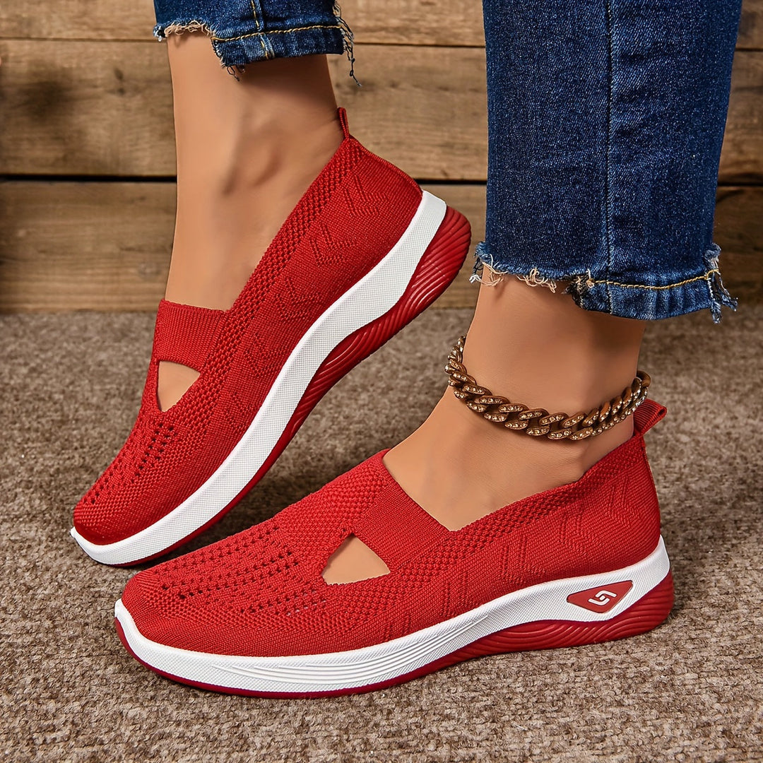 Raquel | Knit Slip-On Sneakers with Cutout Design