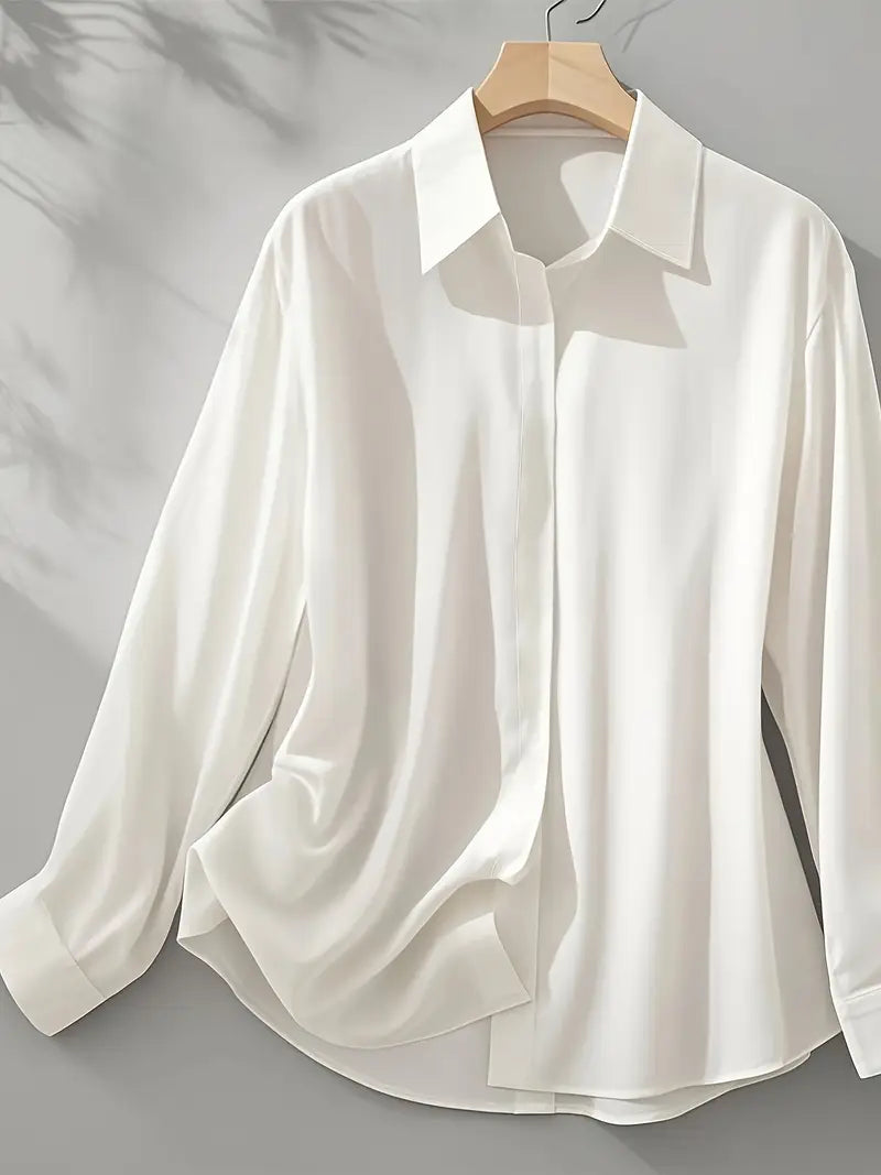 Amiliana - Long Sleeve Collared Button Down Shirt