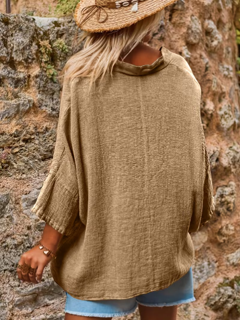 Sienna | V-neck Batwing Sleeve Top in Multiple Colours
