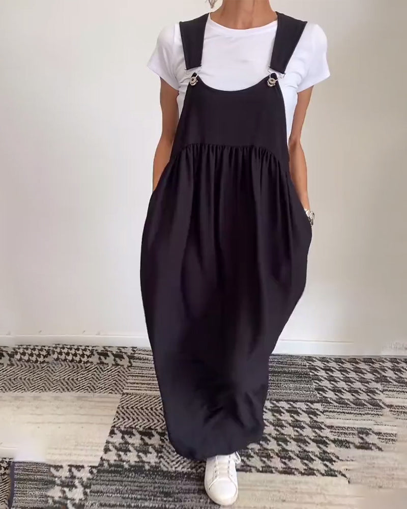 Marleen | Strappy Maxi Dress with Gathered Loose Fit