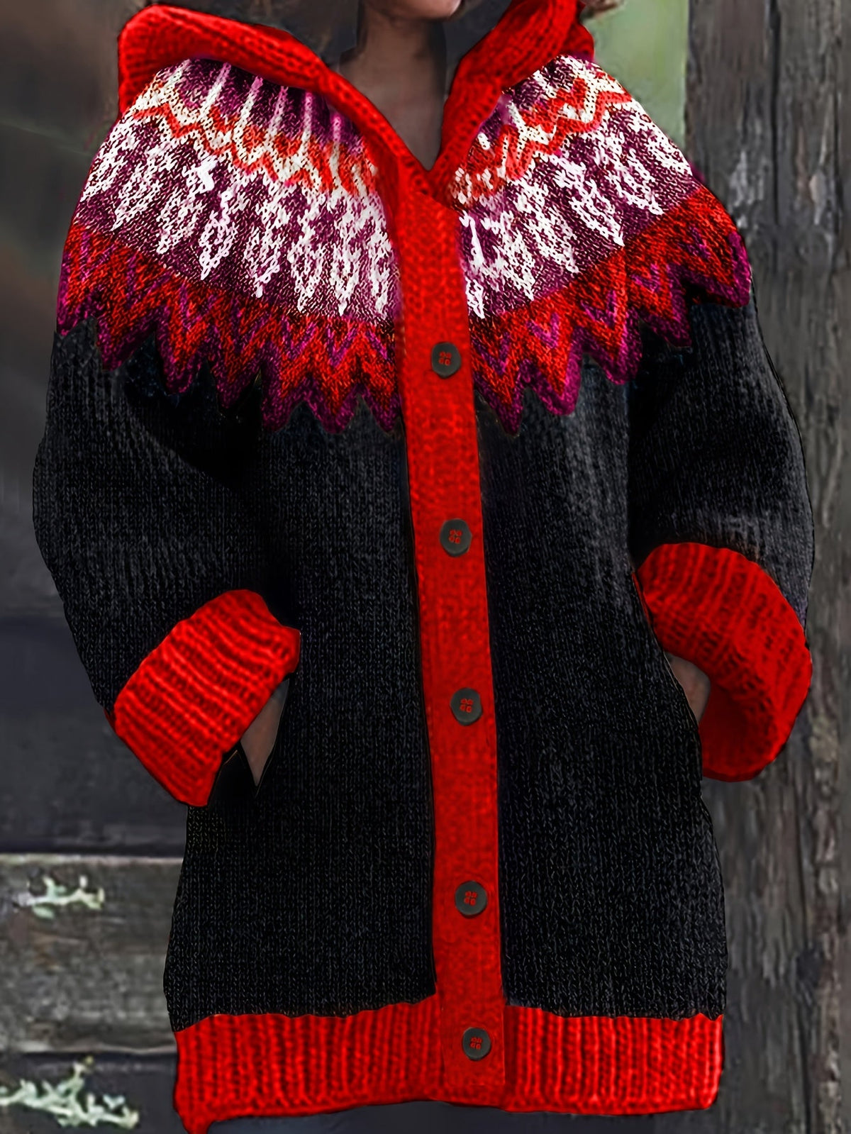 Peneeuva | Hooded Long Sleeve Winter Jumper