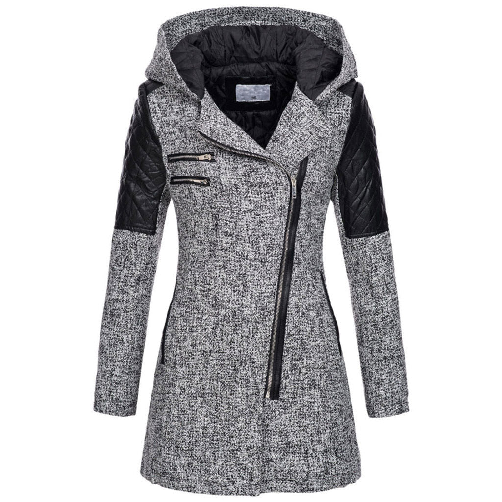 Eszter | Hooded Asymmetric Zip Longline Coat