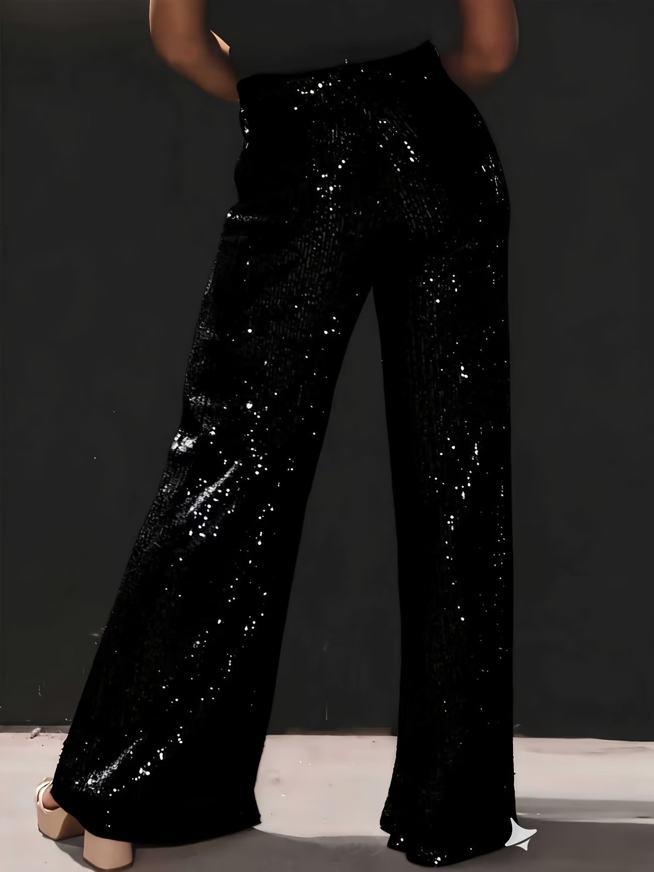 Tnora | Trousers Sequin Wide Leg High Waist