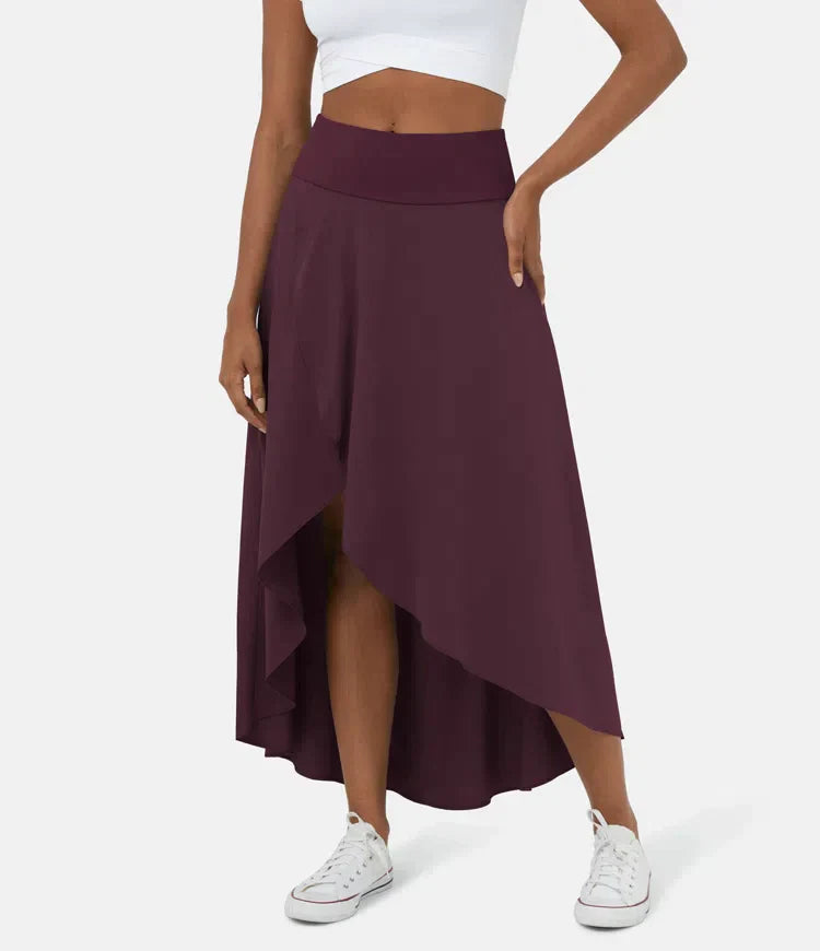 Keisha | Midi Skirt With High Low Ruffle Hem