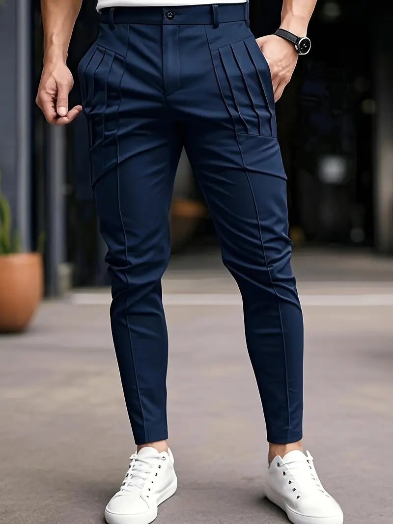 Edgardo | Pleated Slim Fit Trousers
