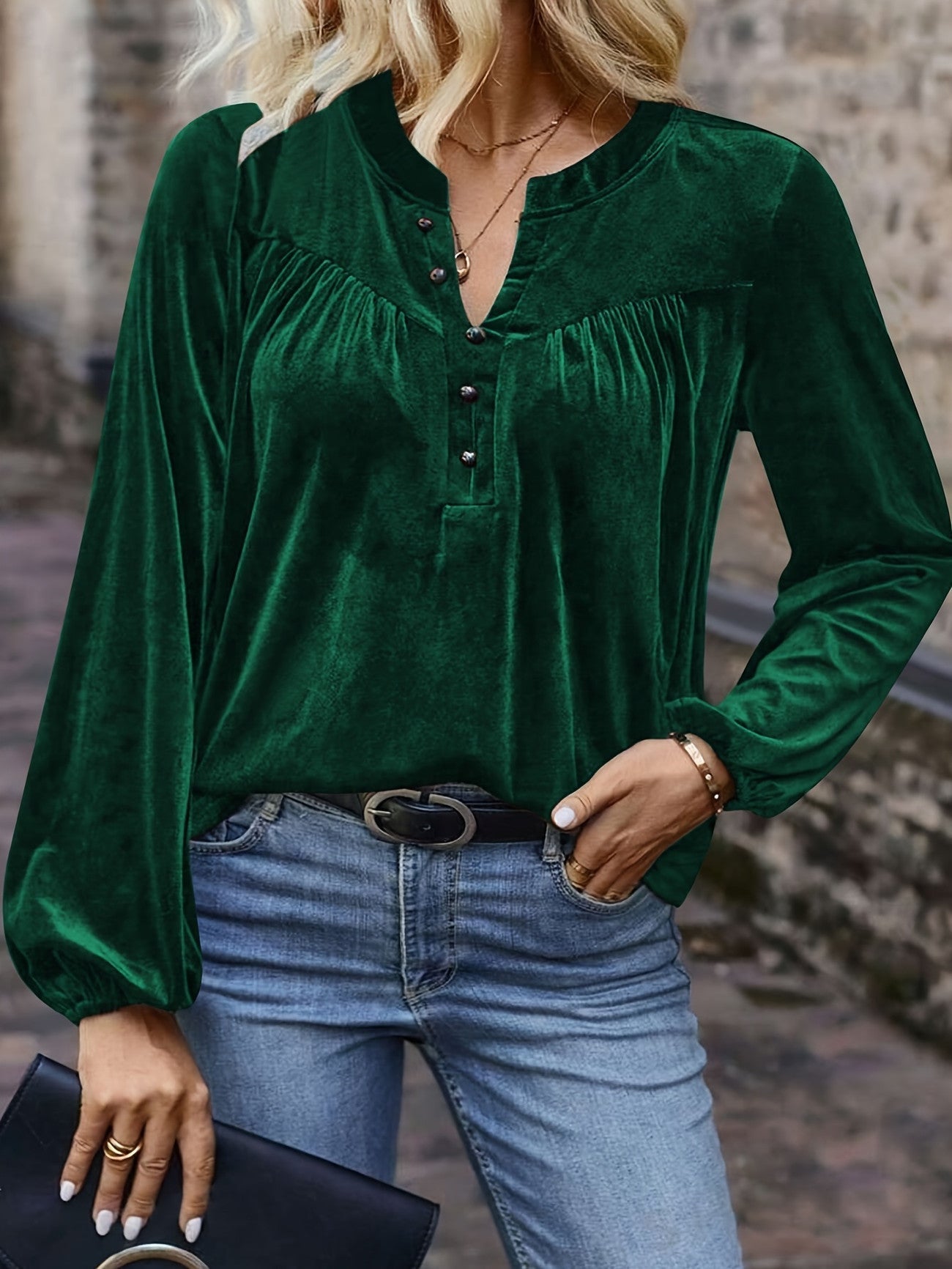 Samiana | Gathered Long Sleeve Shirt in Multiple Colours