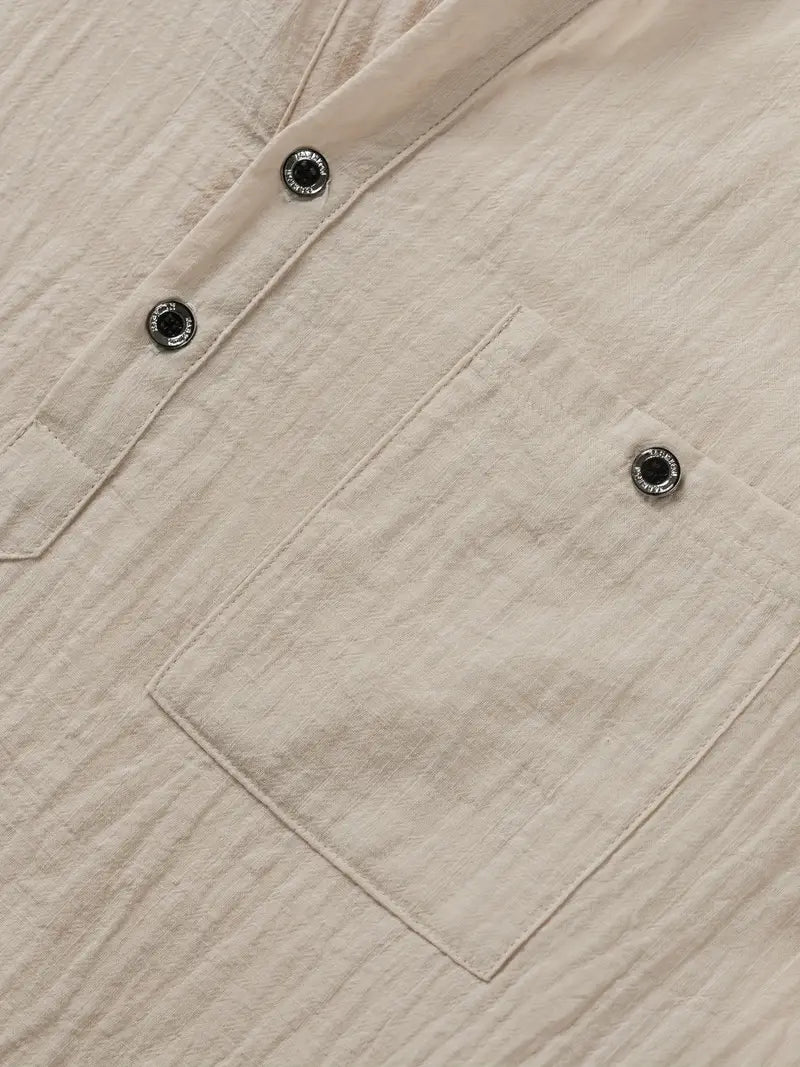 Vaughn - Short Sleeve Henley Pocket Shirt