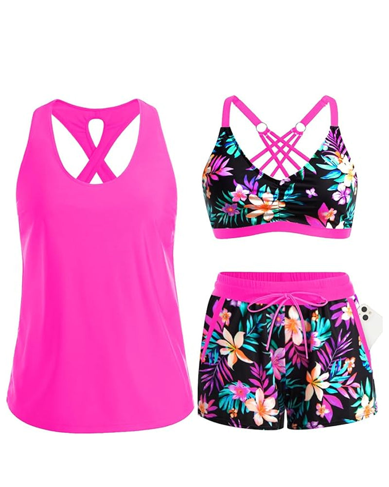 Meaghan | Three Piece Swim Set With Shorts
