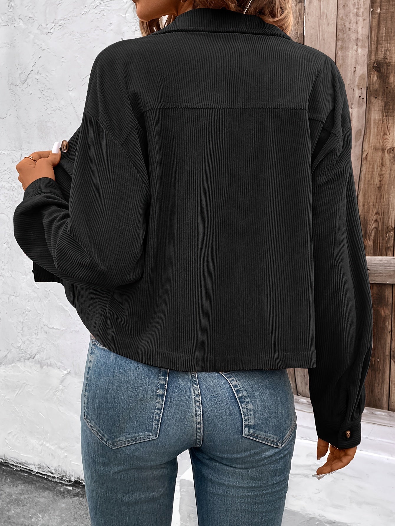 Nichola | Corduroy Button Front Cropped Jacket