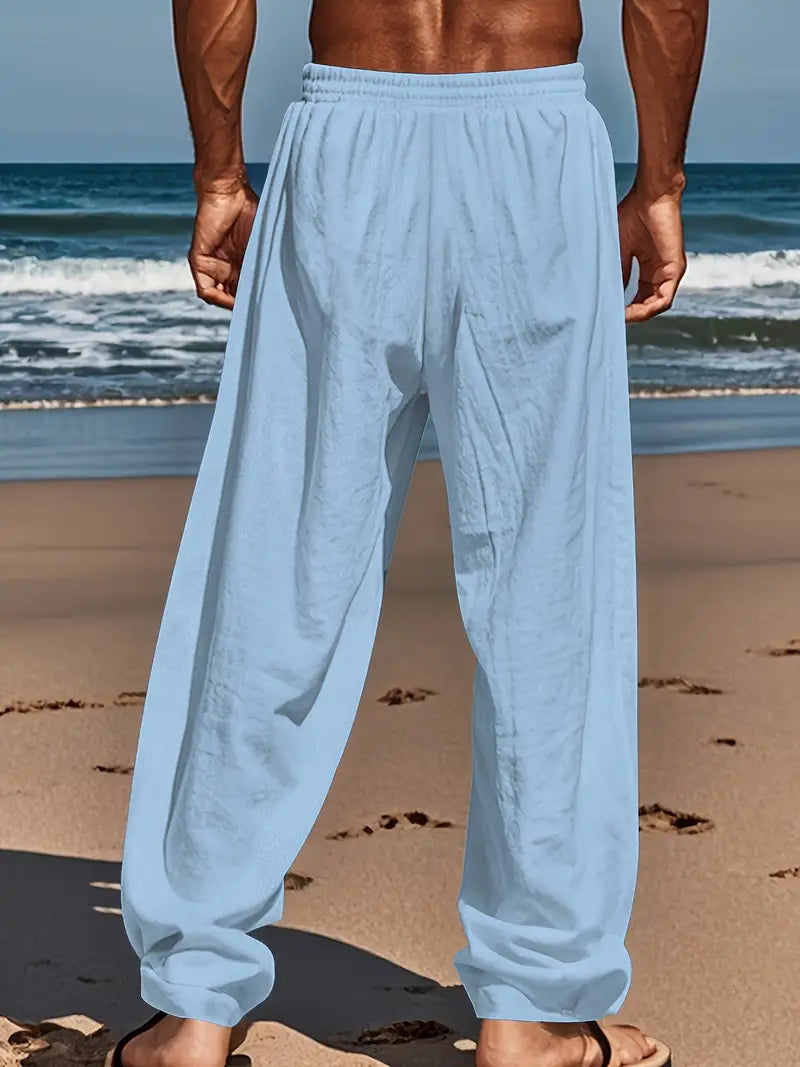 Babaev | Drawstring Wide Leg Linen-Style Trousers