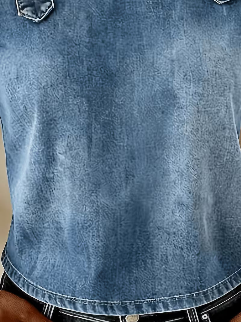 Kenya - Denim Off Shoulder Short Sleeve Top