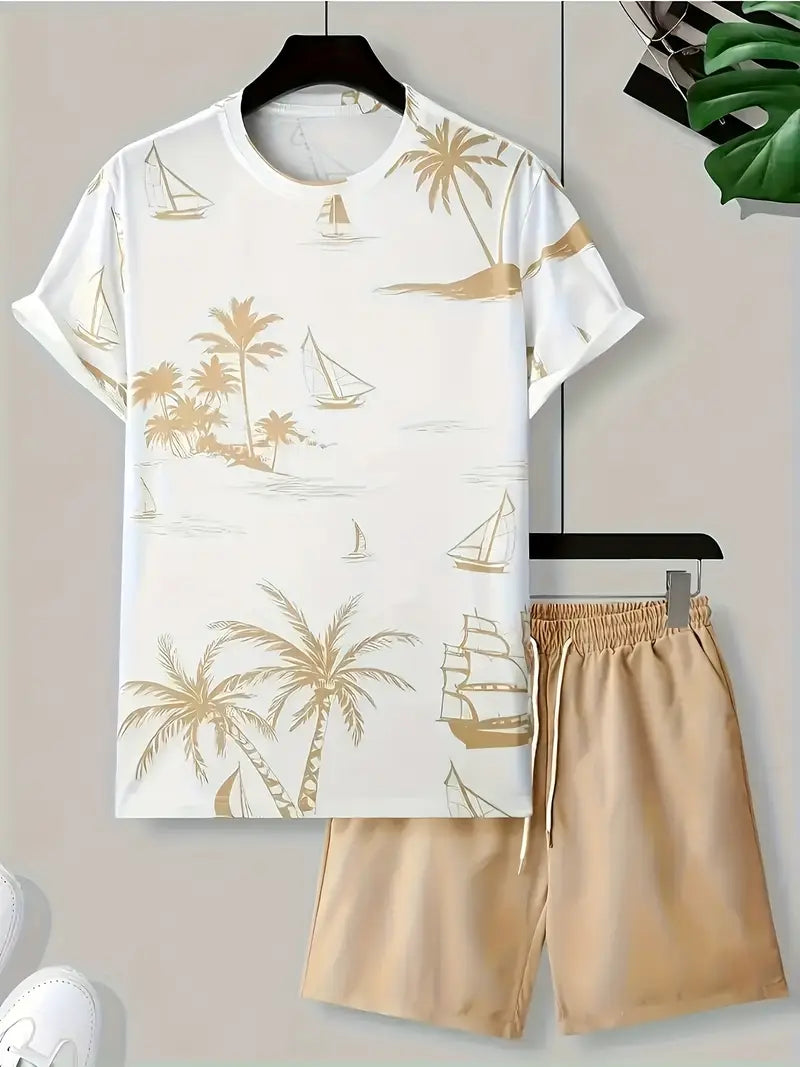 Barea | T Shirt Shorts Set Tropical Print