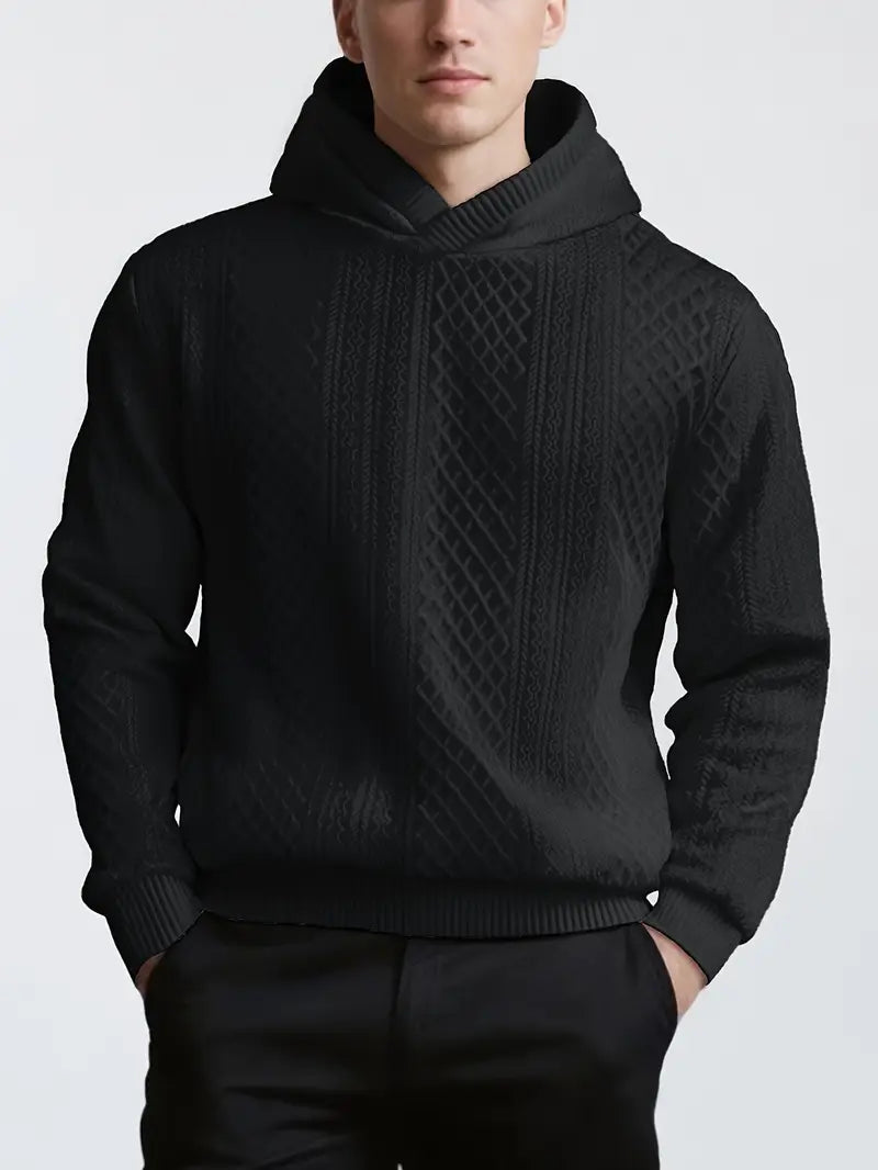 Karah | Long Sleeve Textured Knit Hooded Jumper