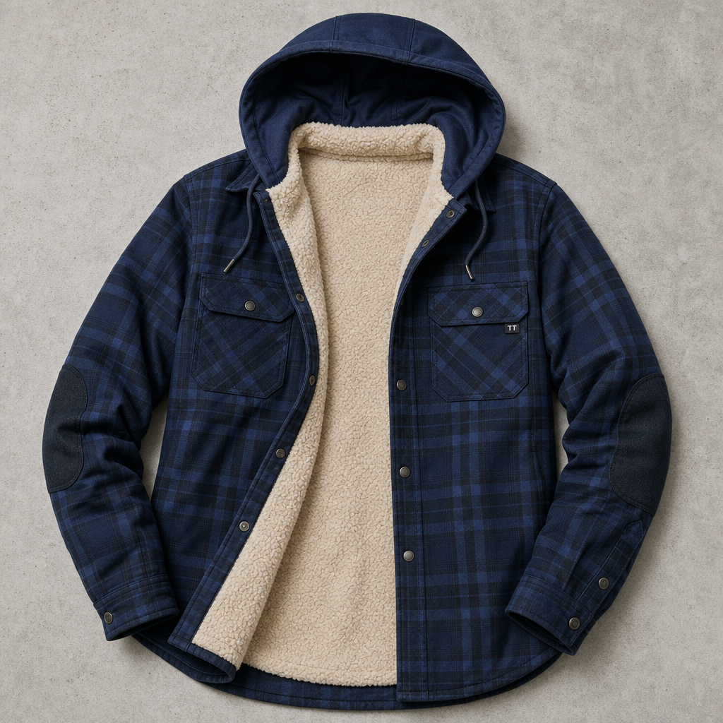 Anderson | Hooded Shirt Jacket with Plaid Pattern