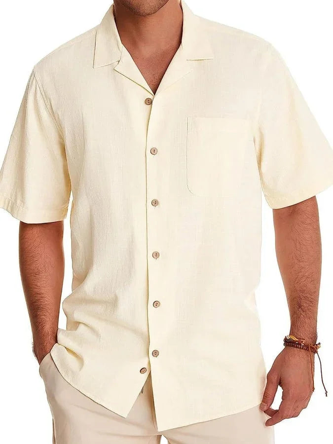 Huib | Short Sleeve Revere Collar Pocket Shirt
