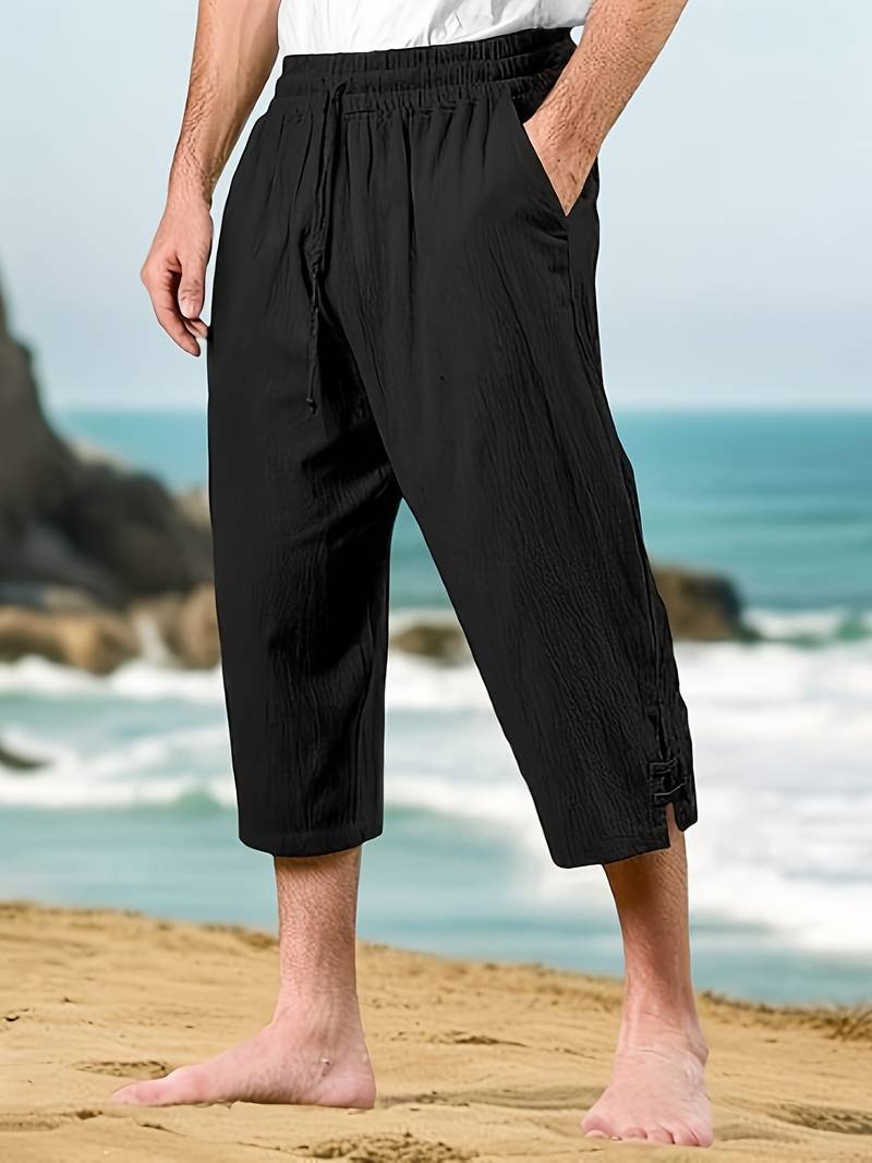 Eksteen | Cropped Drawstring Trousers with Elastic Waist