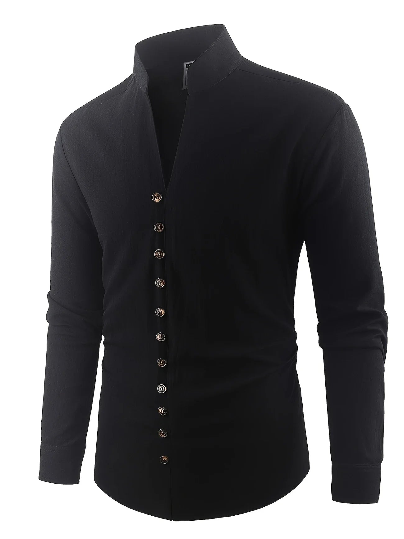 Shayne | Stand Collar Button Front Shirt