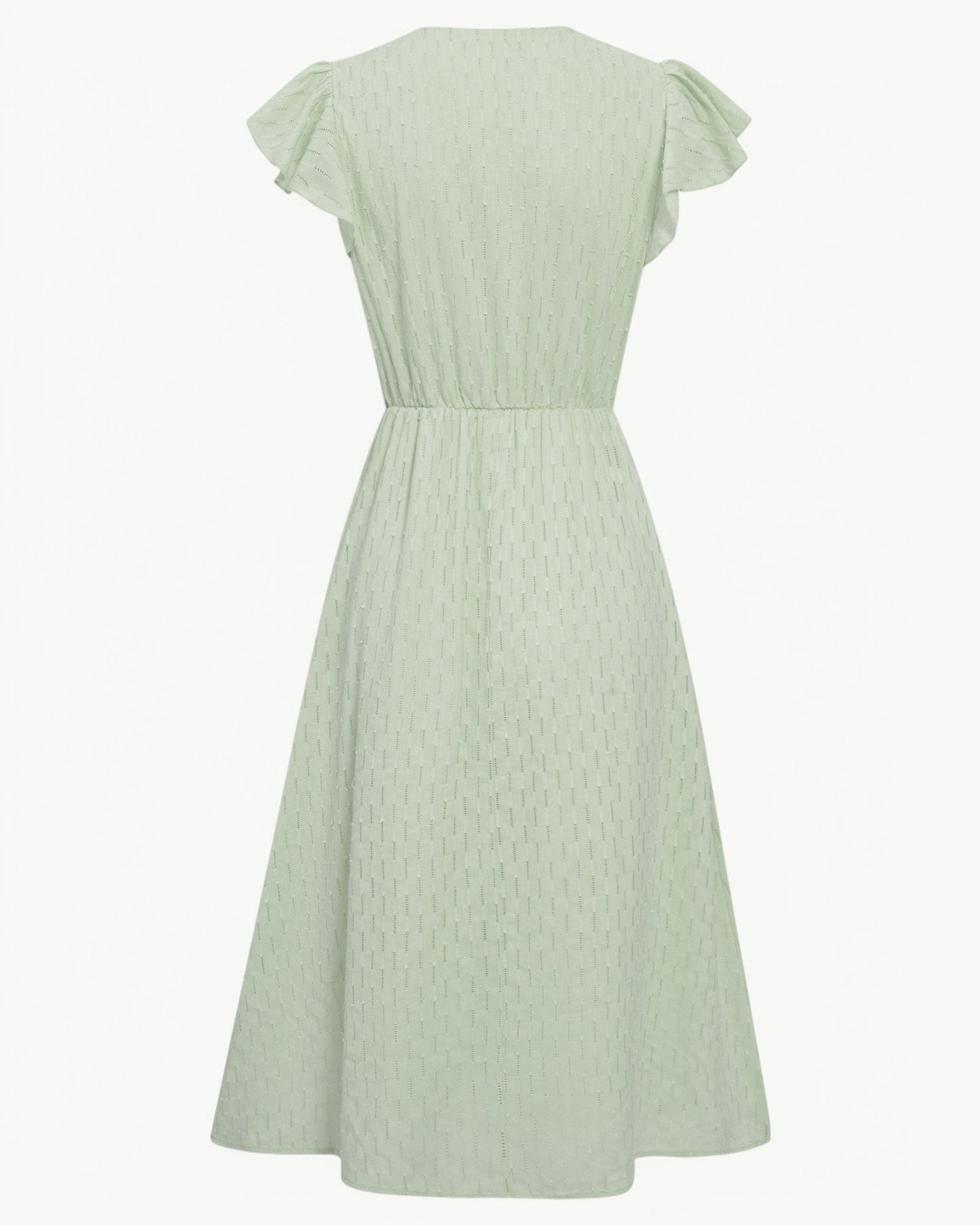Julieta | Midi Dress V Neck Ruffle Sleeve