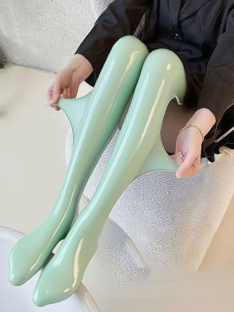 Bekah | Footed Tights with High-Shine Stretch Finish