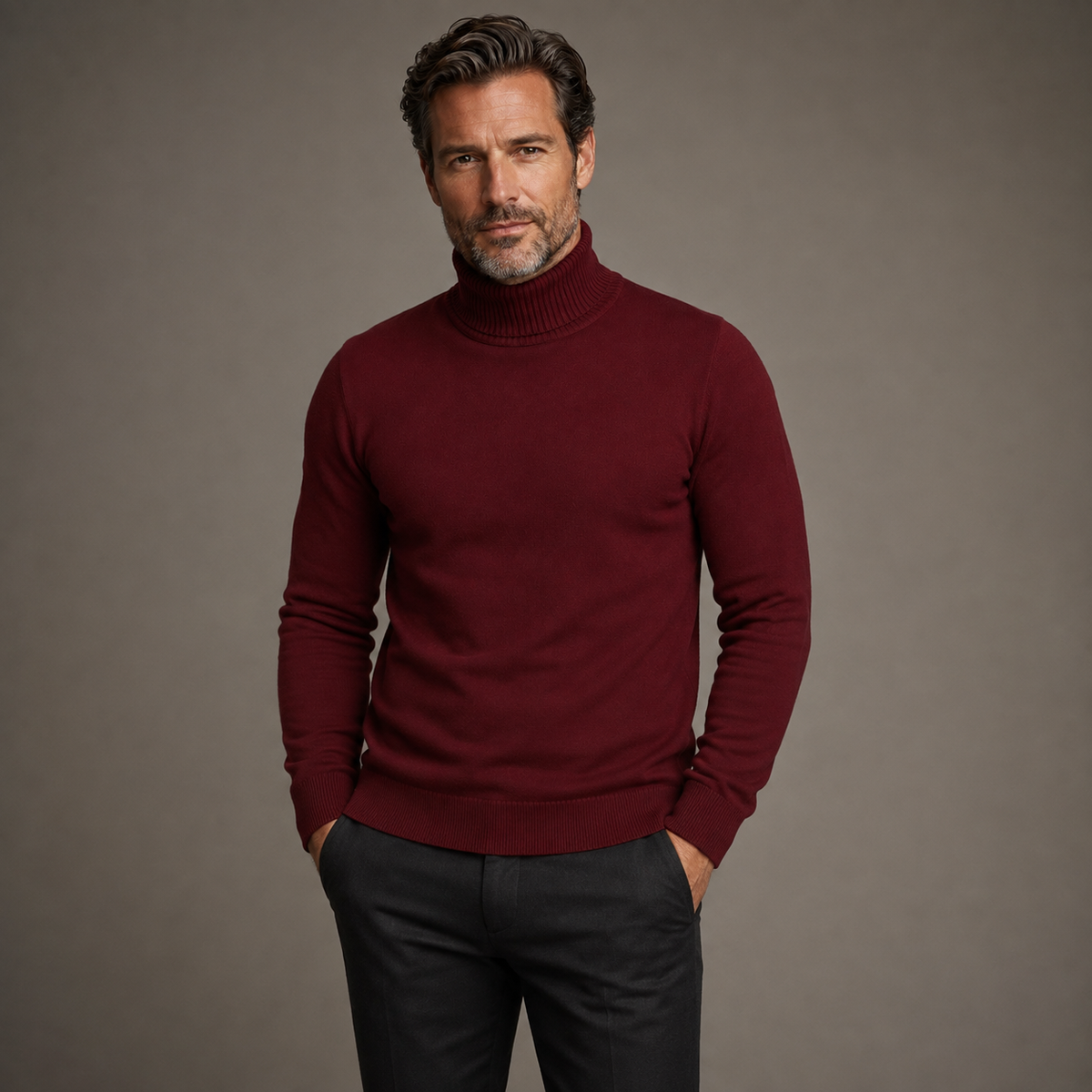 Cristopher | Ribbed Turtleneck Jumper with Long Sleeves
