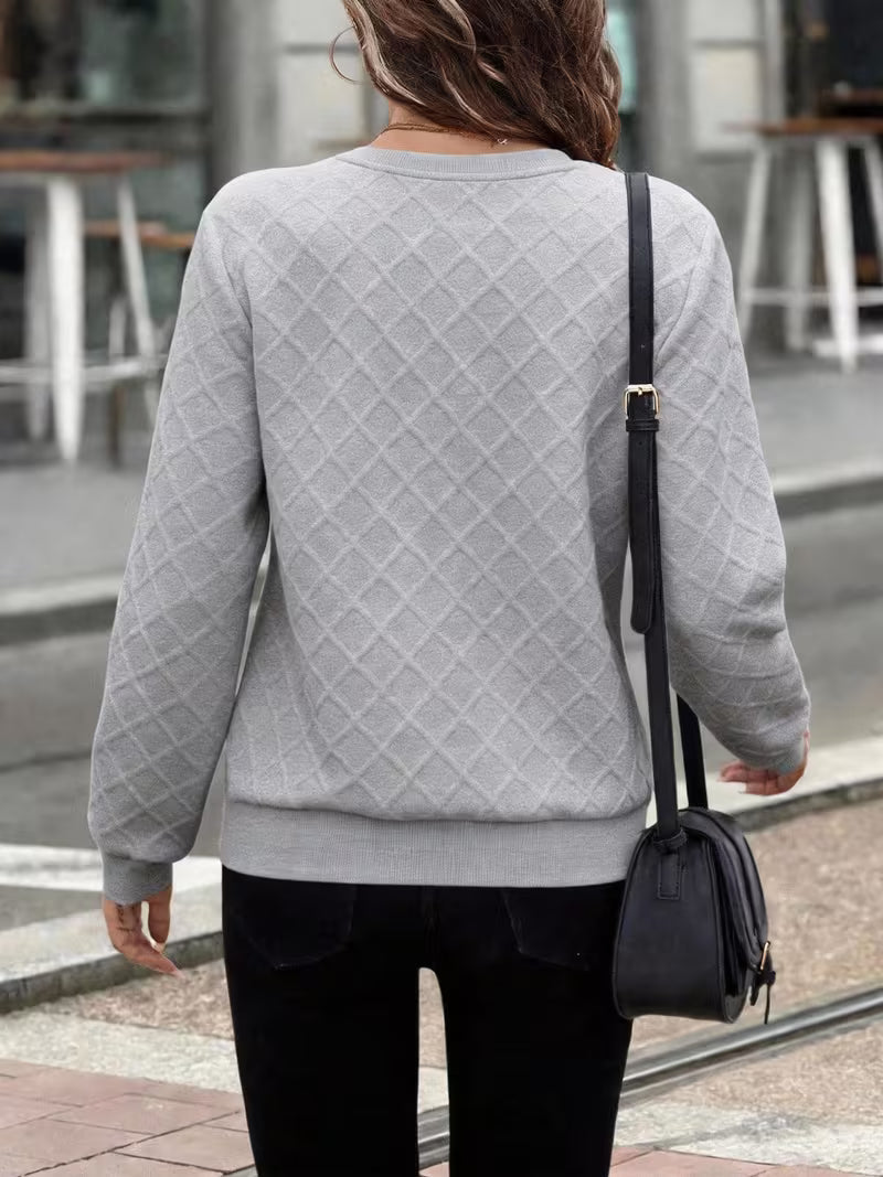 Juliet | Sweatshirt Long Sleeve Textured Quarter Zip Neck