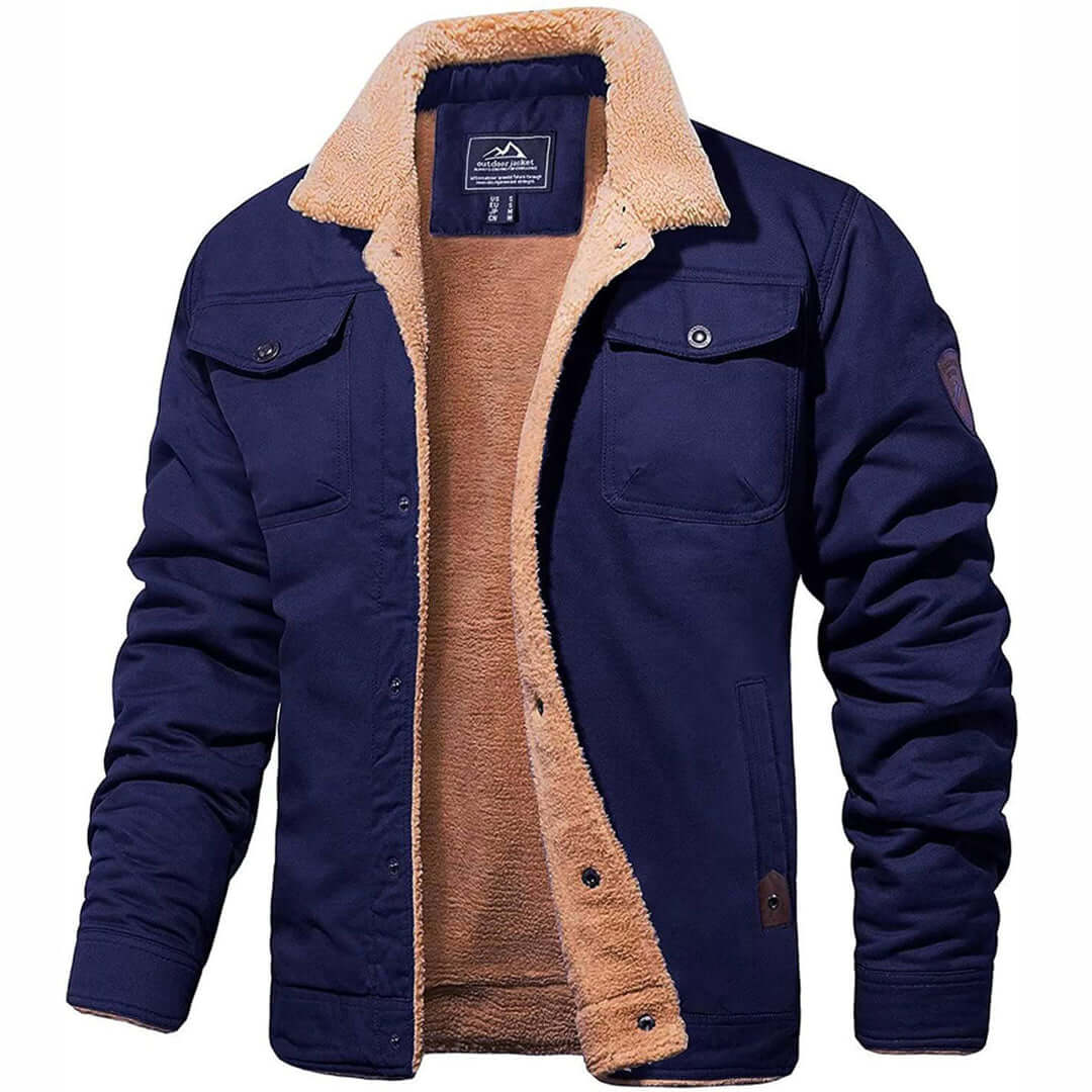 Charlie | Jacket With Plush Collar and Flap Pockets