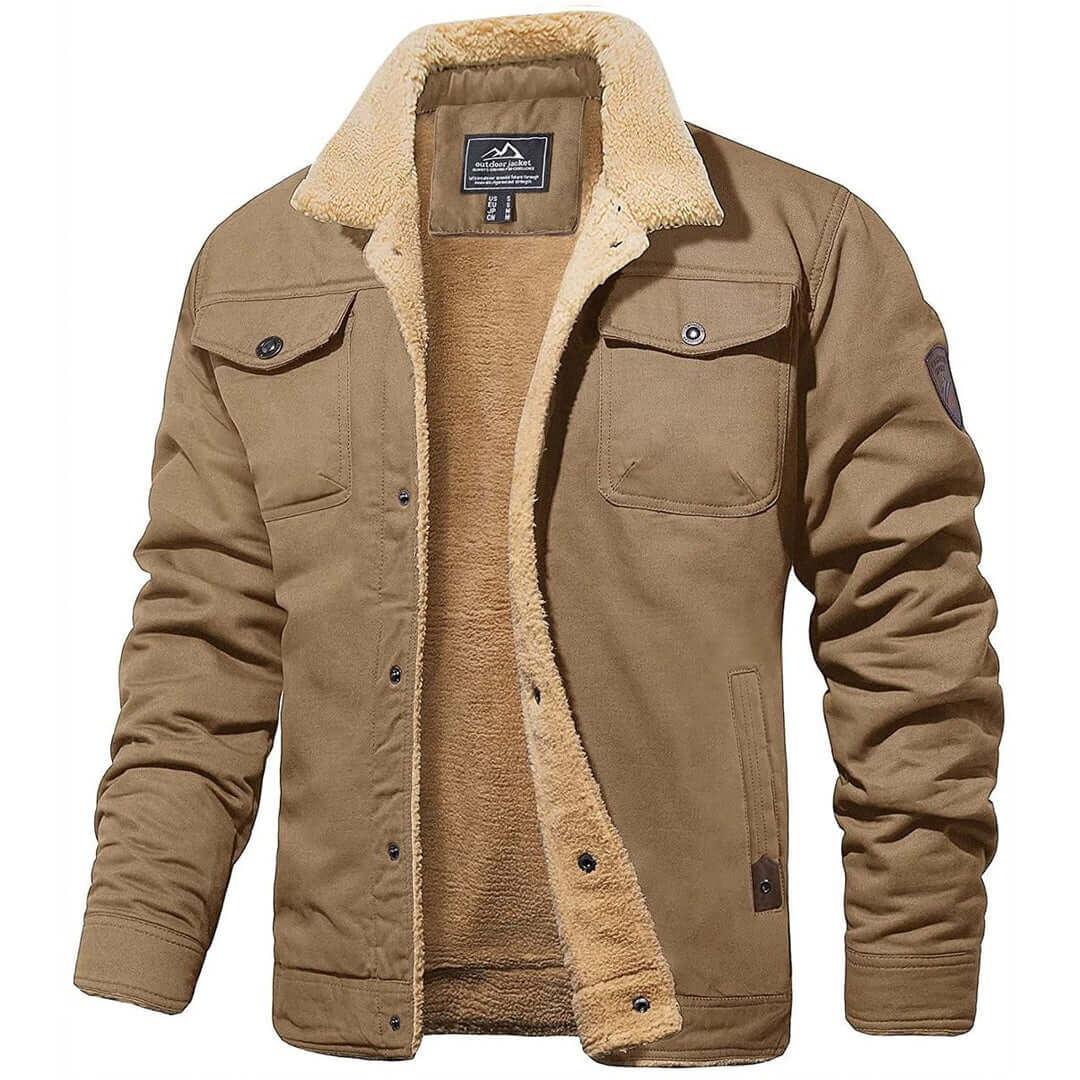Charlie | Jacket With Plush Collar and Flap Pockets