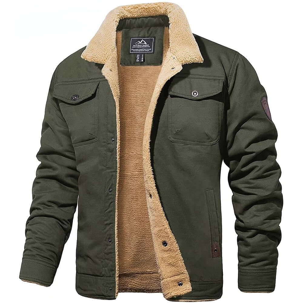 Charlie | Jacket With Plush Collar and Flap Pockets